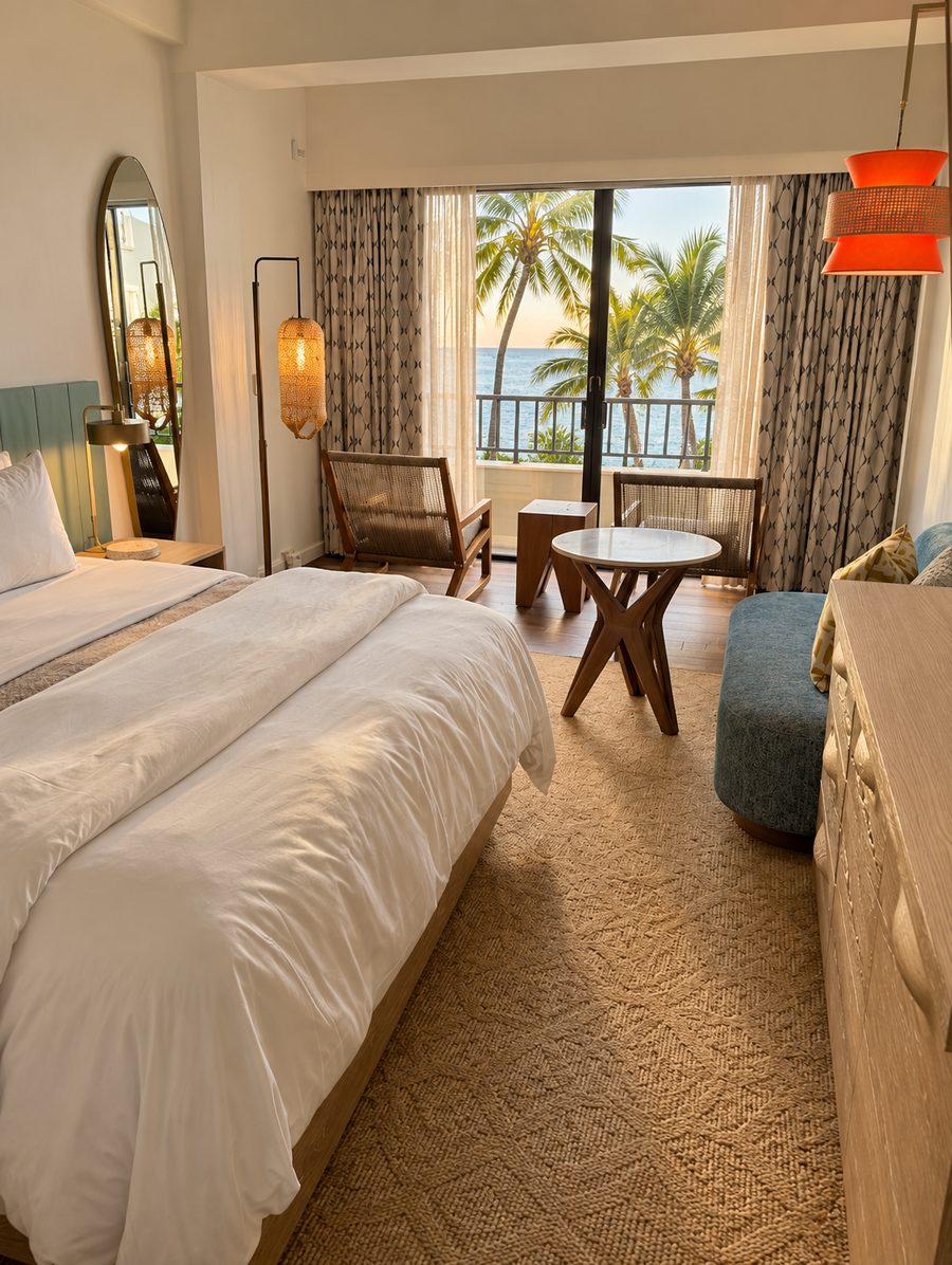 Moana Surfrider, A Westin Resort & Spa, a guest room with a lanai facing the ocean
